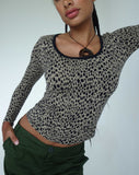 Image of Beshi Long Sleeve Top in Mini Cheetah Black Binding