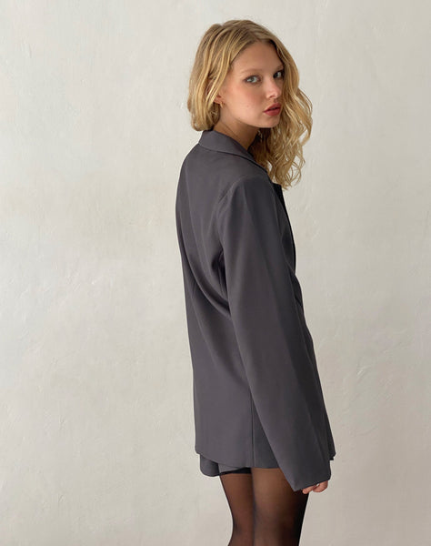 Image of Besta Single Button Blazer in Dark Charcoal