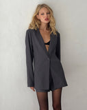 Image of Besta Single Button Blazer in Dark Charcoal