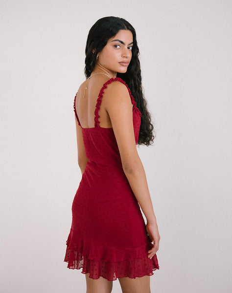 Image of Bestari Mini Dress in Basic Polka Cherry