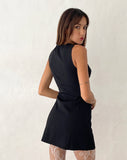 Image of Bibidia Mini Dress in Black with Cream Bow