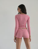 image of Biga Long Sleeve Top in Red and White Stripe