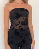 Image of Bilancia Bandeau Top in Rose Flock Black