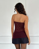 Image of Bilancia Bandeau Top in Ditsy Flock Burnt Maroon