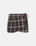 Image of Billa Wrap Mini Skirt in Grey Check
