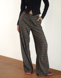 Image of Binar Trouser in Dark Brown Check