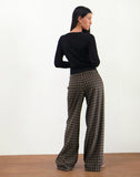 Image of Binar Trouser in Dark Brown Check