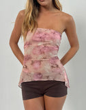 Image of Bindu Bandeau Top in Smoky Floral Peach