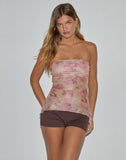 Image of Bindu Bandeau Top in Smoky Floral Peach