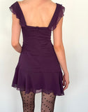 Image of Binita Mini Dress In Chiffon Aubergine