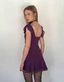 Image of Binita Mini Dress In Chiffon Aubergine