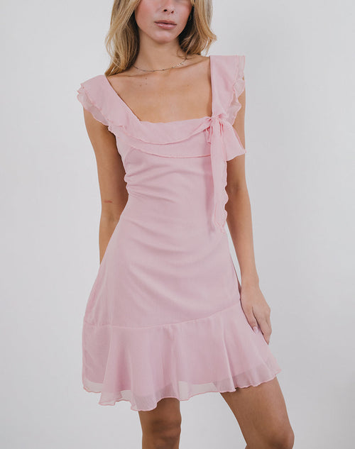 Image of Binita Mini Dress in Chiffon Peony