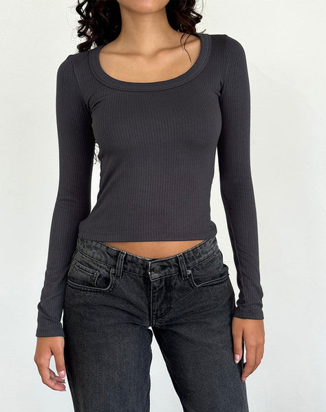 Image of Binlo Extra Long Sleeve Top in Black Forest