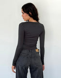 Image of Binlo Extra Long Sleeve Top in Black Forest