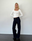 Image of Binlo Extra Long Sleeve Top in White