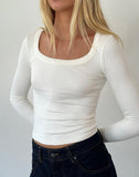 Image of Binlo Extra Long Sleeve Top in White