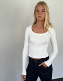 Image of Binlo Extra Long Sleeve Top in White