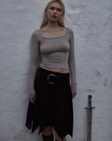 Image of Binlo Extra Long Sleeve Top in London Fog