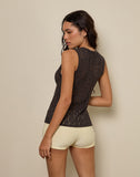 Image of Birama Button Tank Top in Knit Chocolate