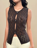 Image of Birama Button Tank Top in Knit Chocolate