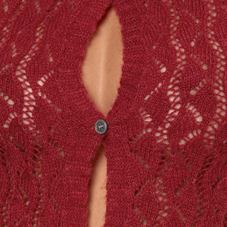 Birama Button Tank Top in Knit Red