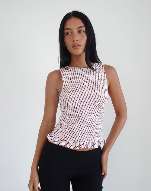 Image of Birita Shirred Tank Top in Geometric Tile