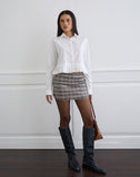 Image of Bisian Pleated Hem Shirt in Poplin White