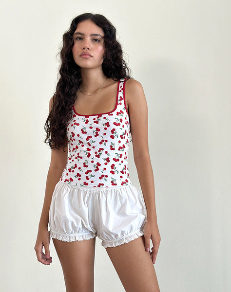 Image of Blaira Top in Cherry Print White