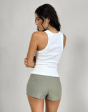 Image of Blazy Tie Short in Linen Slate Green