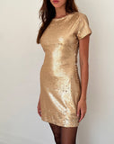 Image of Blythe Mini Dress in Gold Sequin