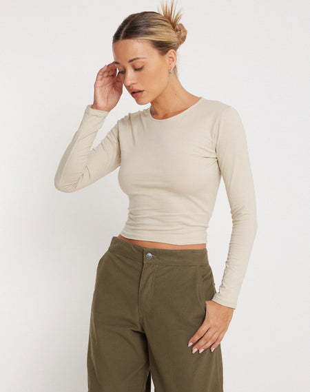 Bonlo Long Sleeve Top in Coconut Milk