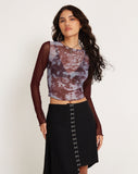 image of Bonca Long Sleeve Top in Renaissance Cherub Burgundy