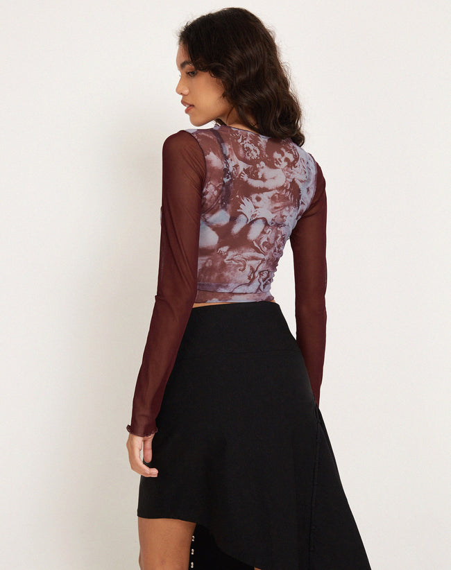 image of Bonca Long Sleeve Top in Renaissance Cherub Burgundy