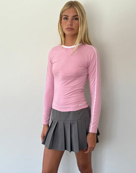 Tami Jumper in Knit Pink with White Bow Embroidery