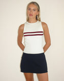 image of Bonisa Vest Top in Ivory with Red Stripes