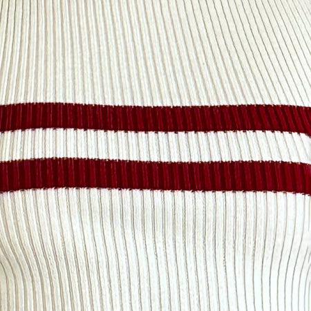 Bonisa Vest Top in Ivory with Red Stripes