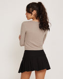 Image of Bonja Long Sleeve Crop Top in Dove Grey Heart