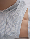 Image of Bonji Shorts in Linen White with Blue Stripe
