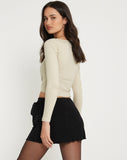 Image of Bonlo Long Sleeve Top in Coconut Milk