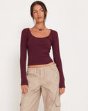 Image of Bonlo Long Sleeve Top in Fig