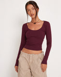 Image of Bonlo Long Sleeve Top in Fig