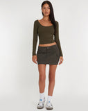 image of Bonlo Long Sleeve Top in Olive