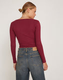 Image of Bonlo Long Sleeve Top in Plum