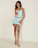 Image Of Boril Cami Top in Mono Flower Blue and Orange