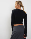 Image of Bouse Long Sleeve Thumbhole Top in Black