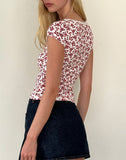 Image of Bovillo Top in Summer Strawberry Off White