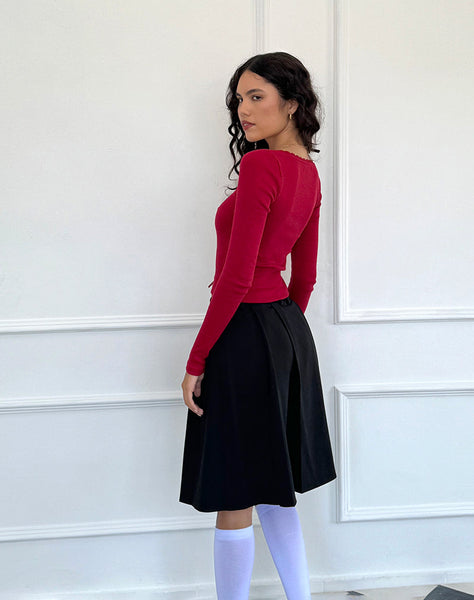 Image of Bovita Long Sleeve Top in Adrenaline Red