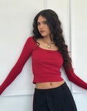 Image of Bovita Long Sleeve Top in Adrenaline Red