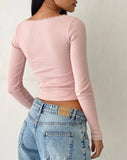 Image of Bovita Long Sleeve Top in Rib Pink