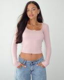 Image of Bovita Long Sleeve Top in Rib Pink